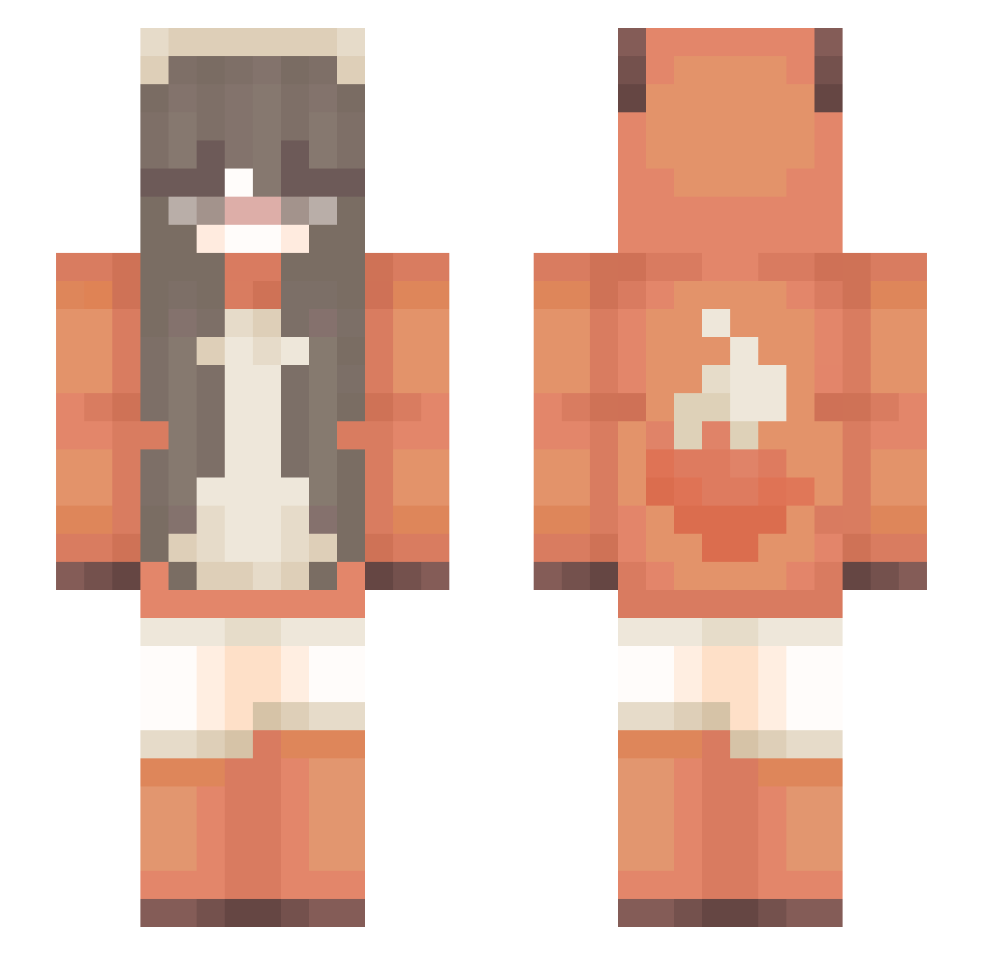 GXBank Minecraft skin, front and back view