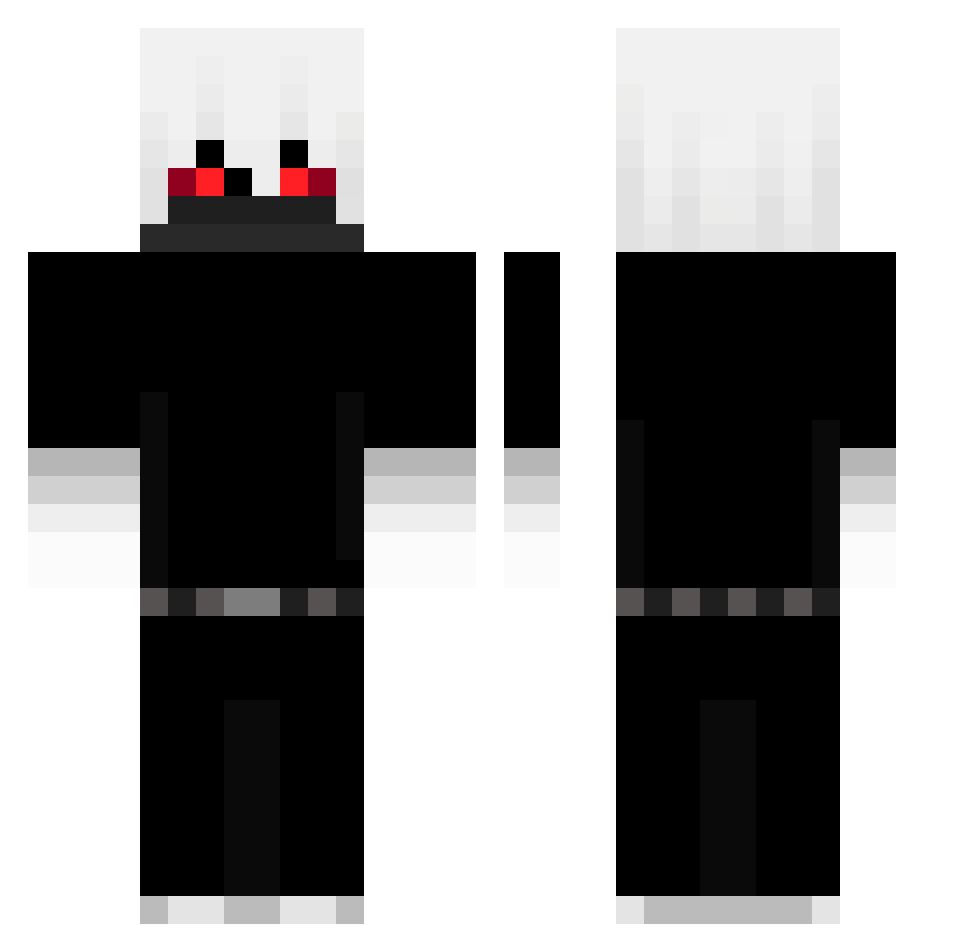 PiPiLeK Minecraft skin, front and back view
