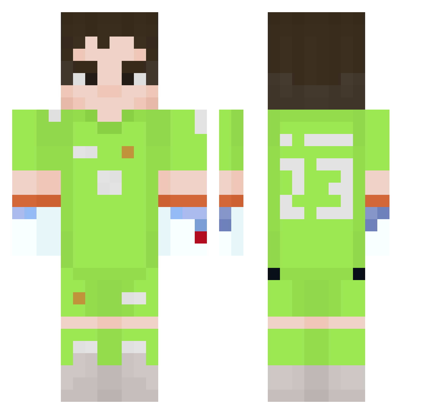 AgezXV Minecraft skin, front and back view