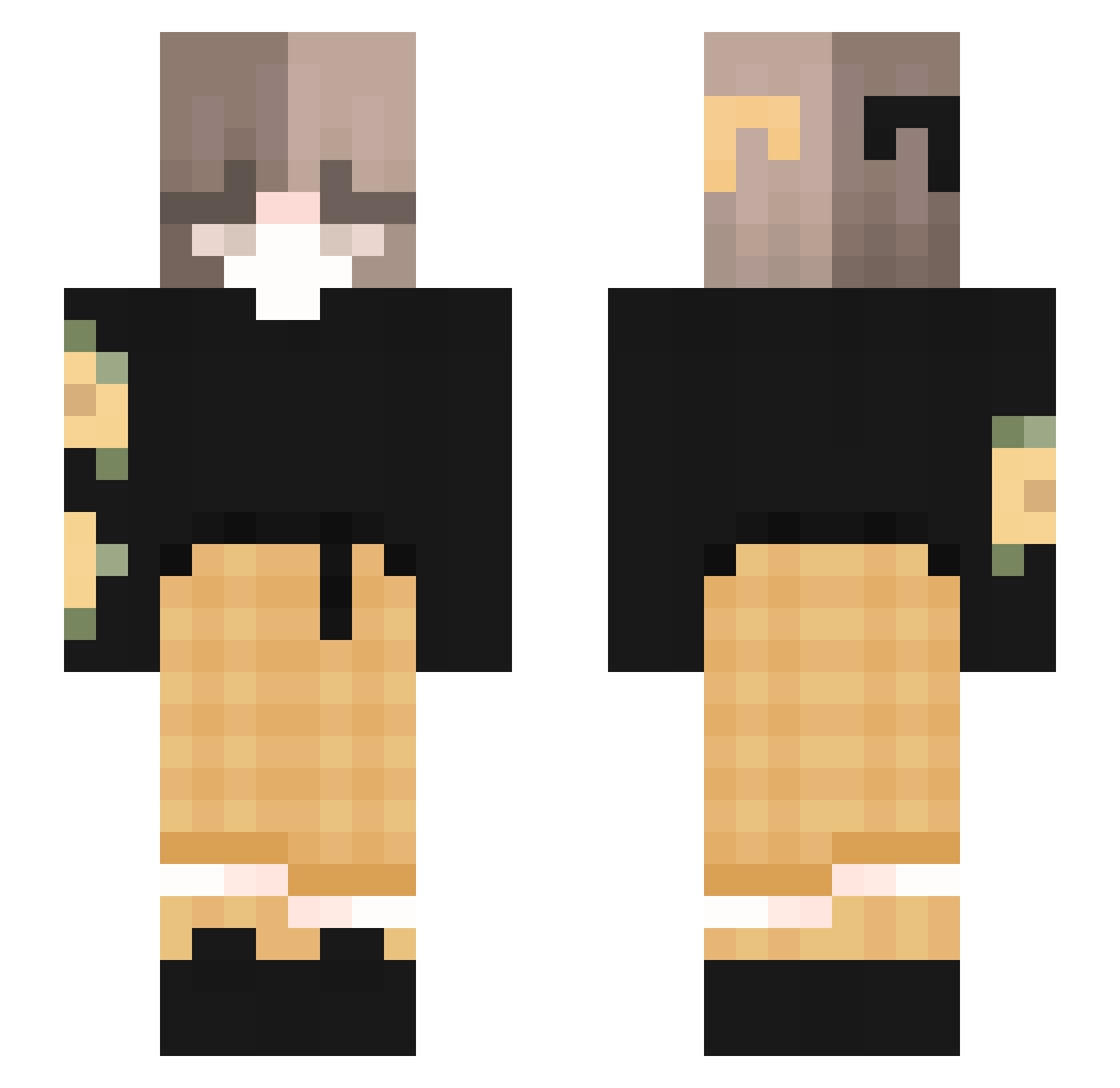 Katamew Minecraft skin, front and back view