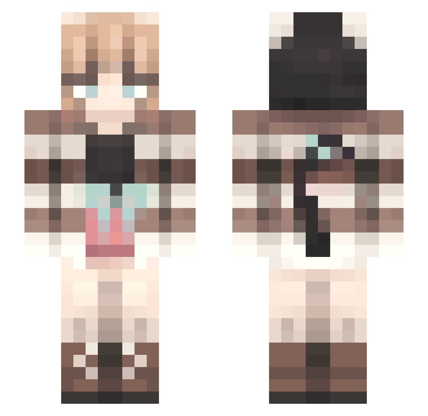dklb Minecraft skin, front and back view
