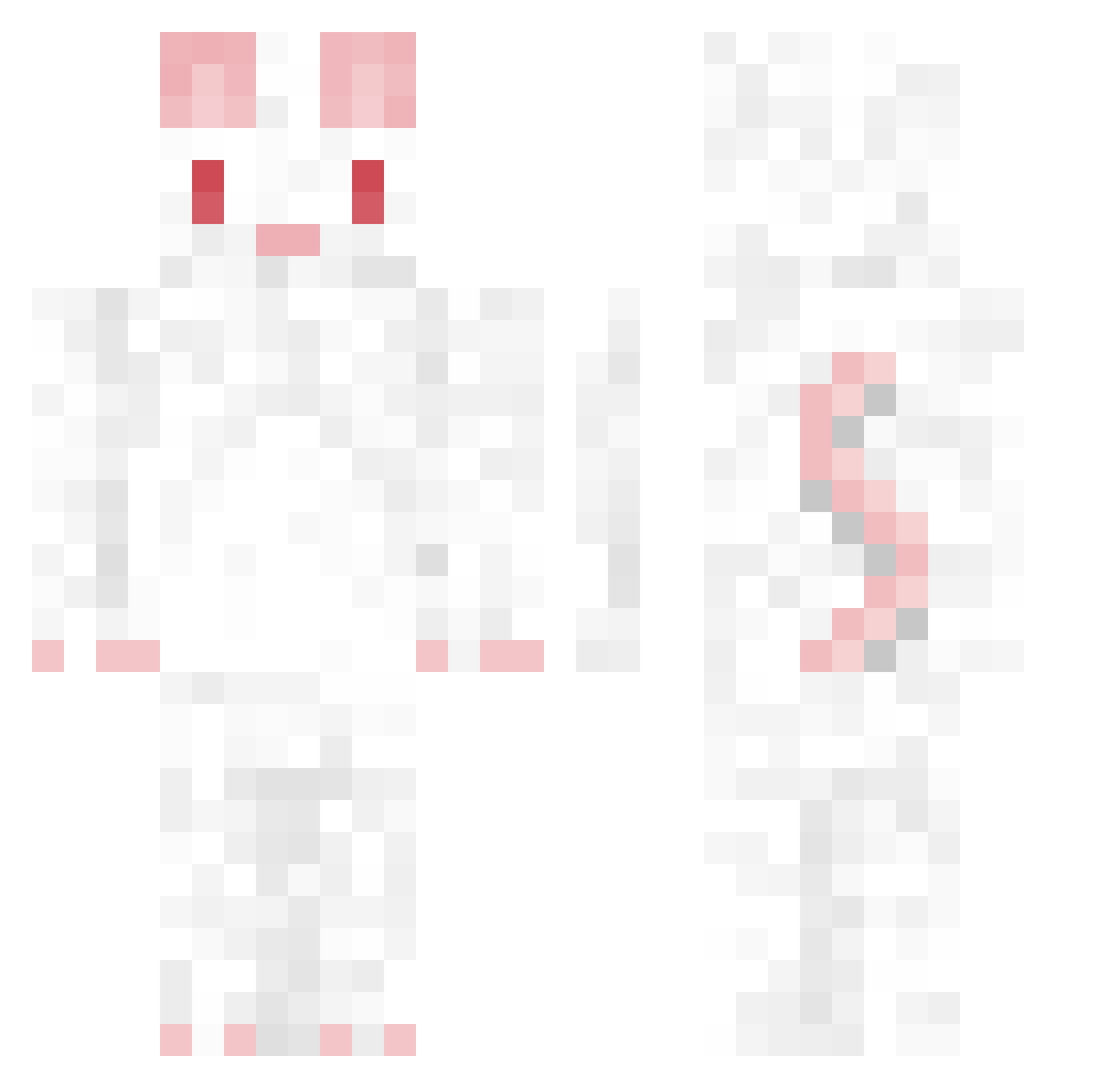 Vapor5k Minecraft skin, front and back view