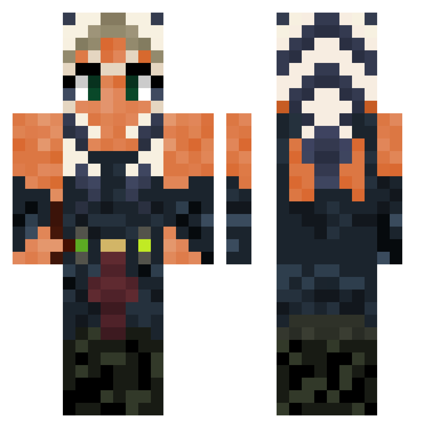 crimson401 Minecraft skin, front and back view