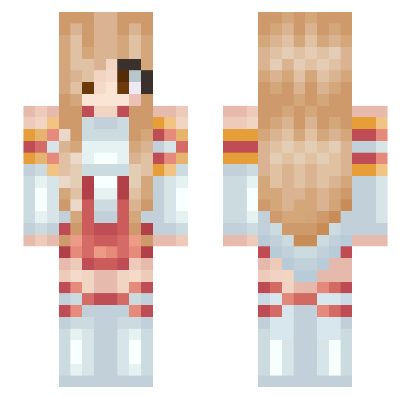 Cab Minecraft skin, front and back view
