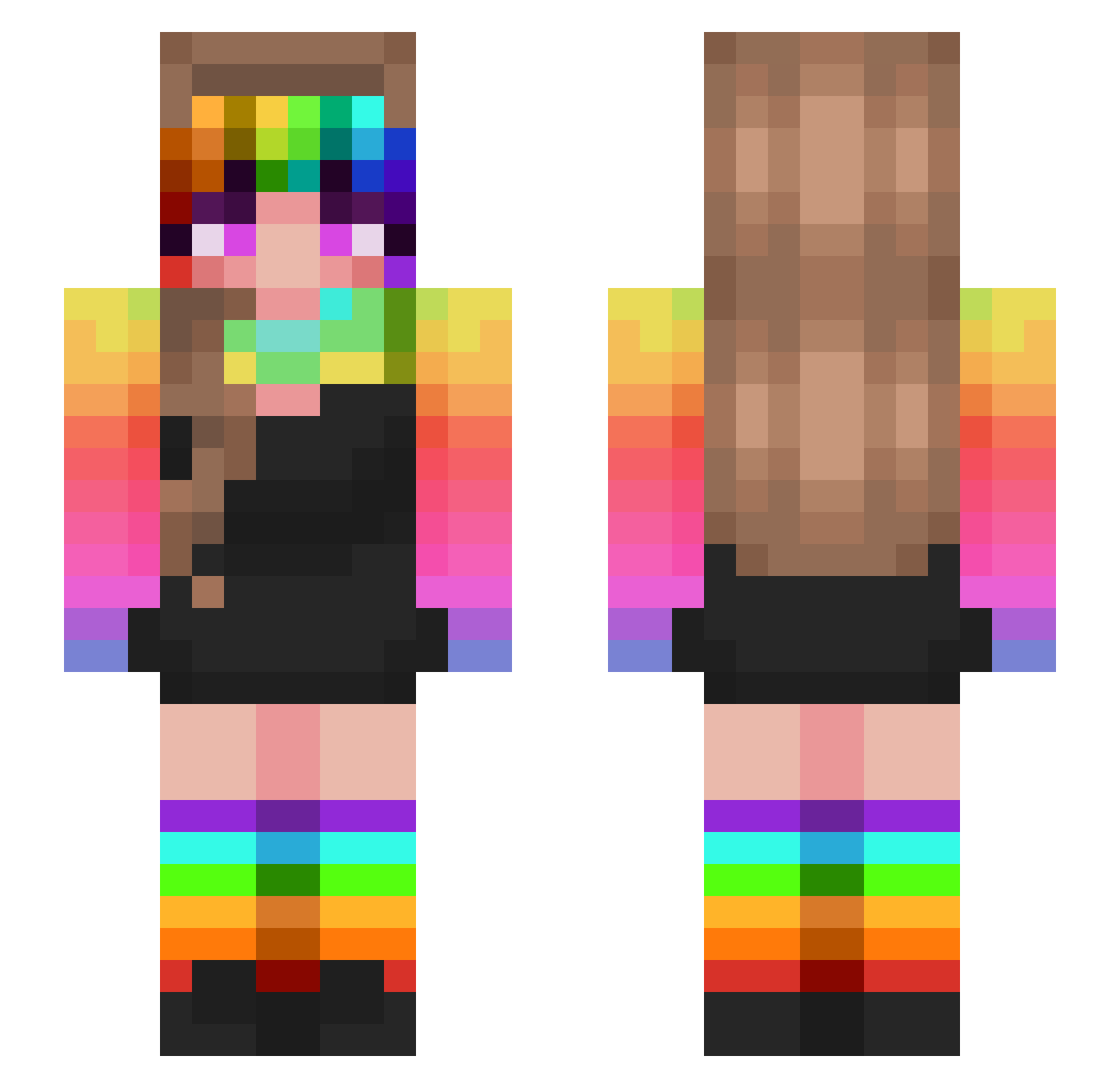 Mental_Stylis Minecraft skin, front and back view