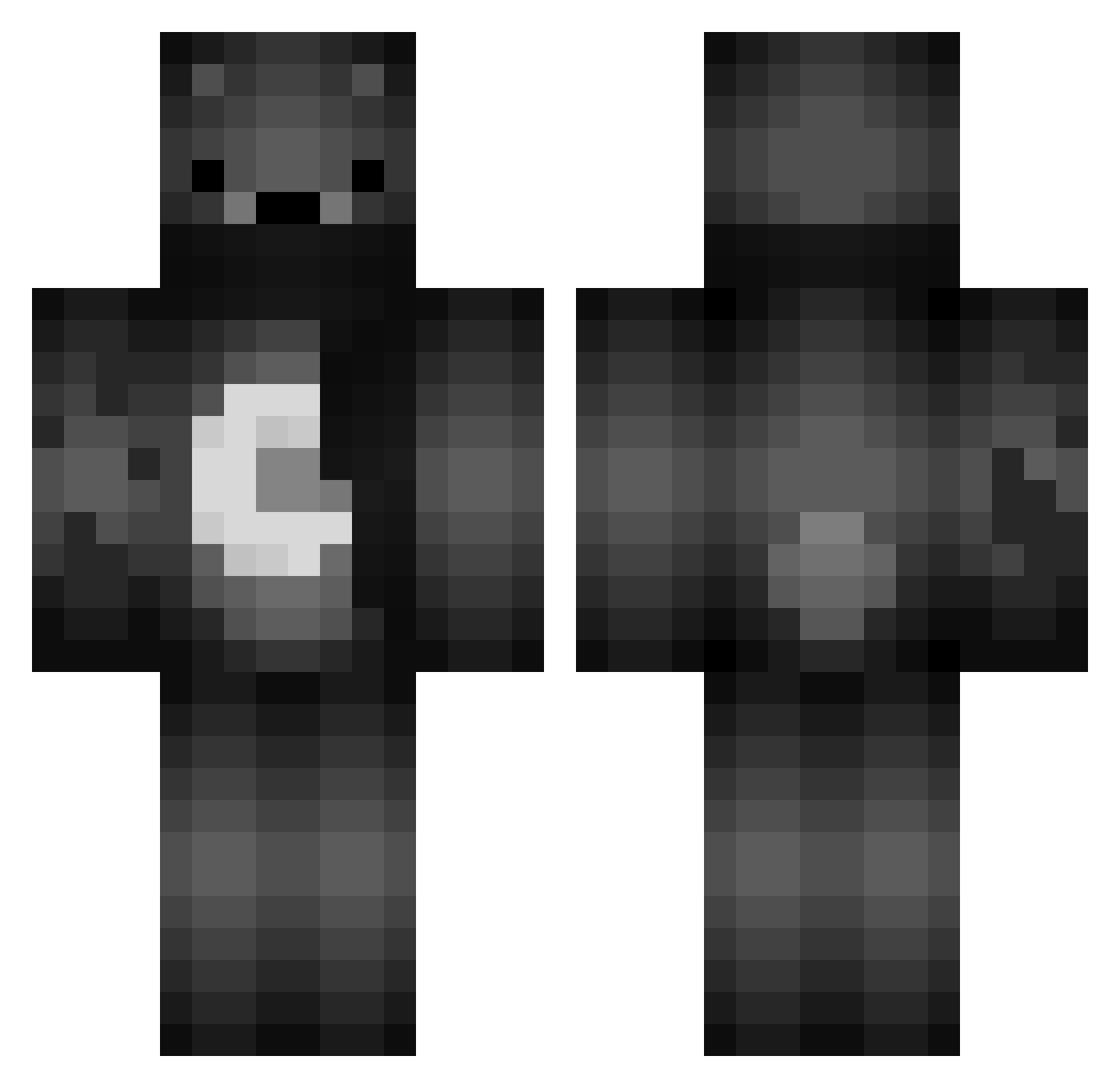 Yablko Minecraft skin, front and back view