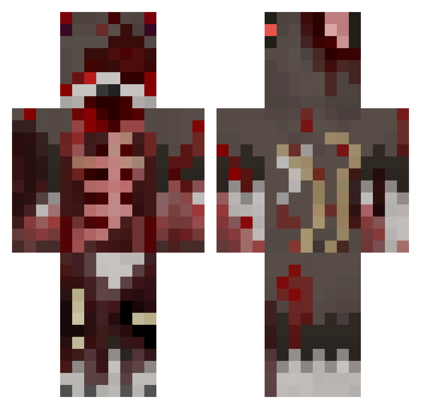 Demonbanana Minecraft skin, front and back view