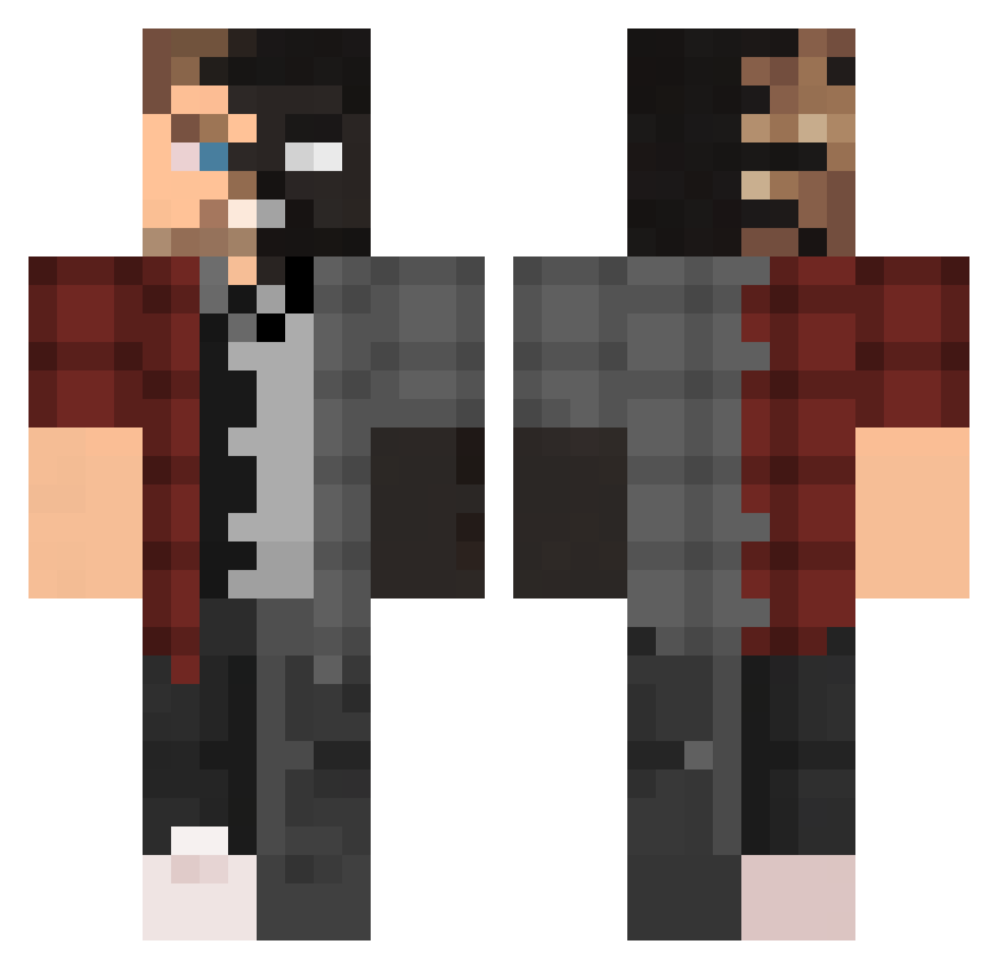 Cigis Minecraft skin, front and back view