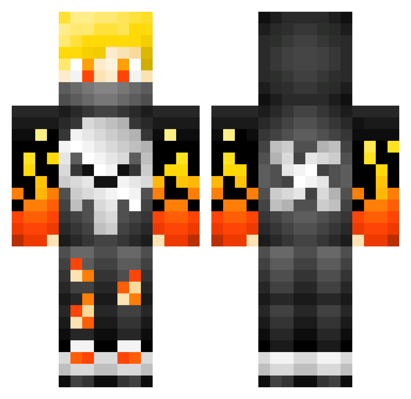 Rambo121 Minecraft skin, front and back view