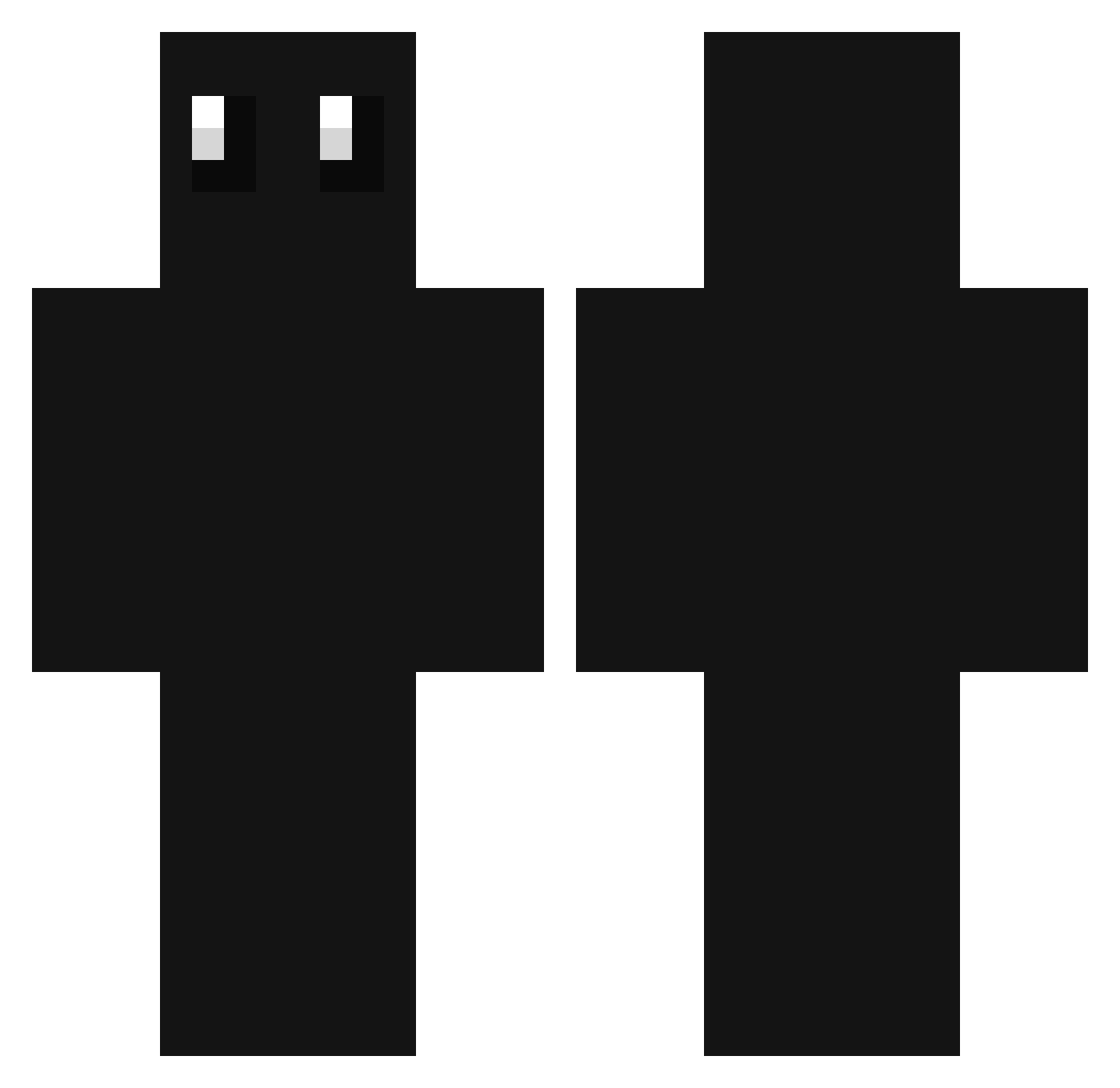 Replikk Minecraft skin, front and back view