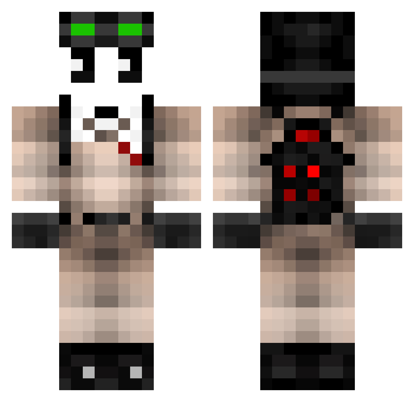 MidoPlayz Minecraft skin, front and back view