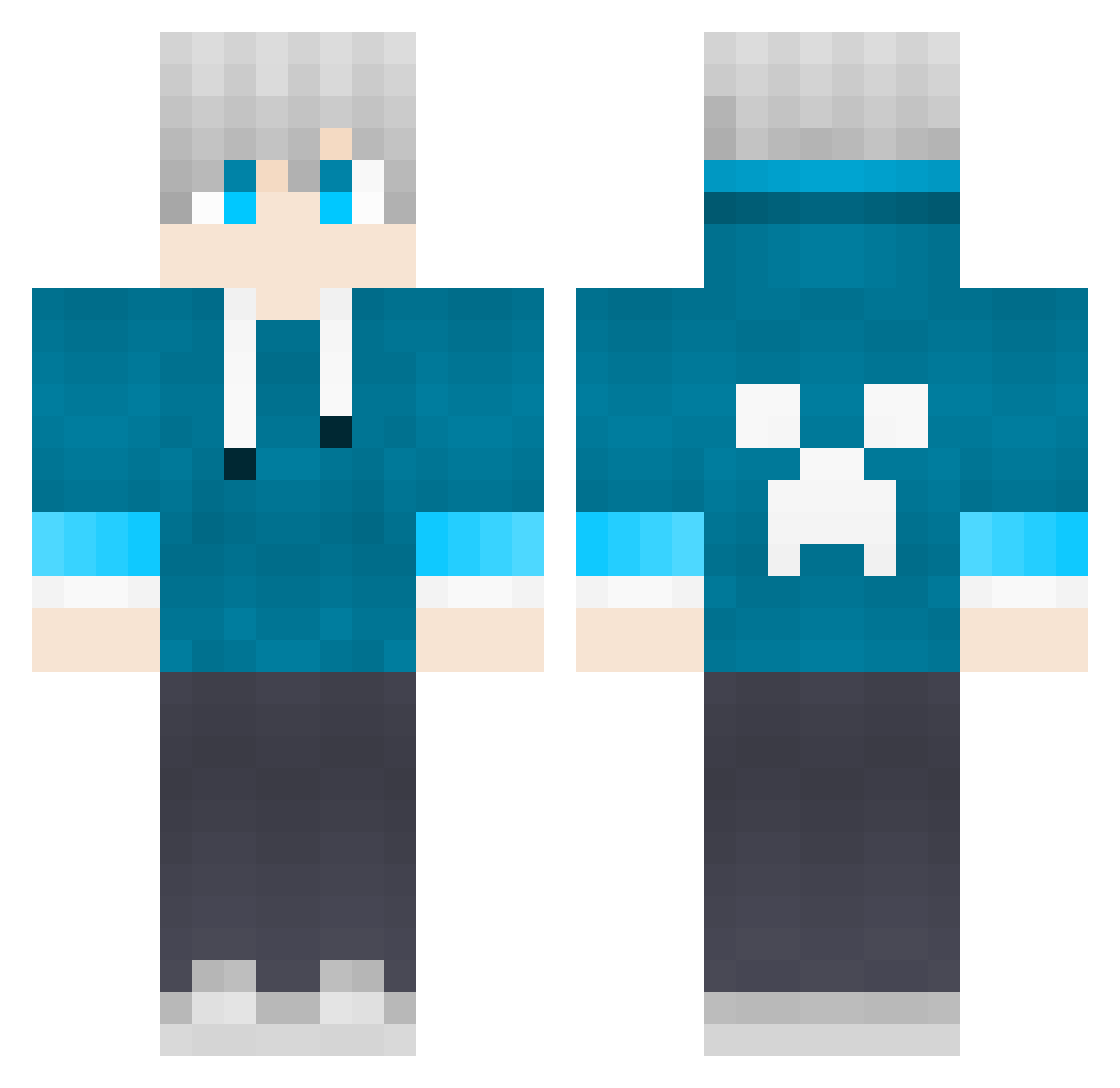 Wazard_ Minecraft skin, front and back view