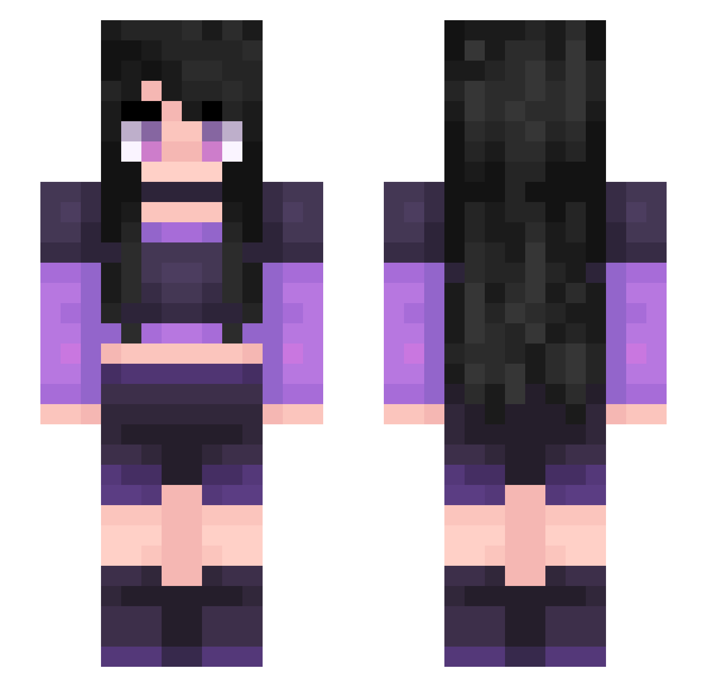 RuneReverse Minecraft skin, front and back view