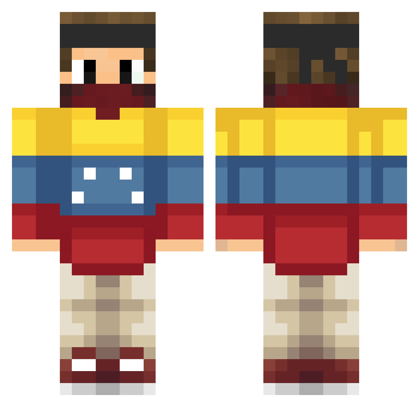 LuthG Minecraft skin, front and back view