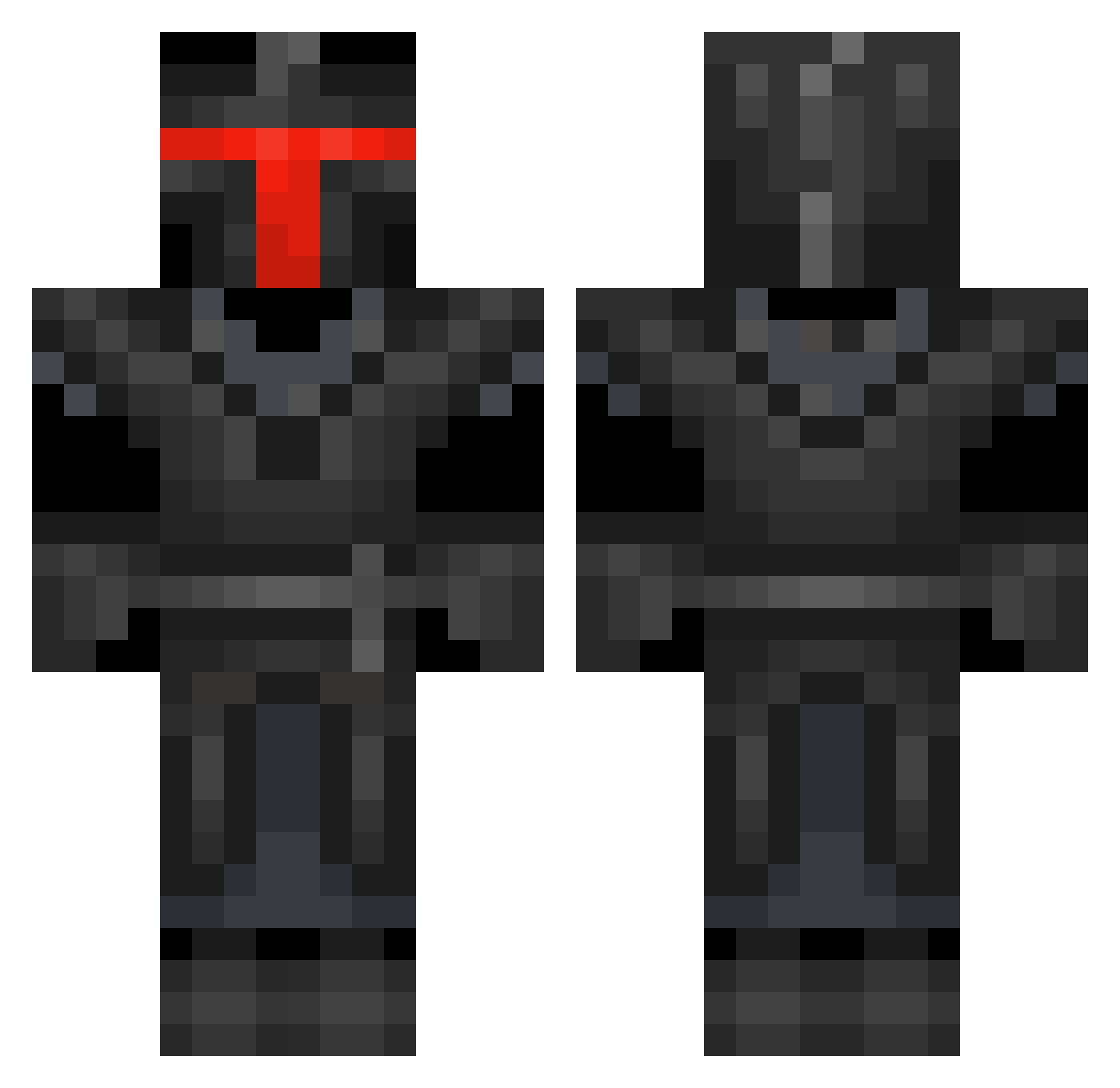 Vaxali Minecraft skin, front and back view