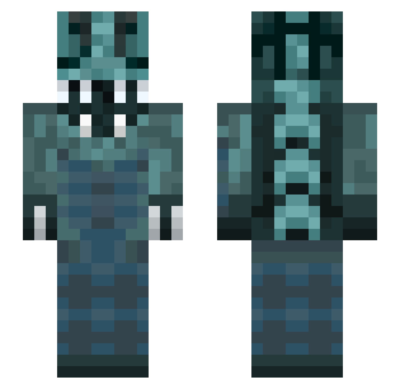 Bephelmont Minecraft skin, front and back view