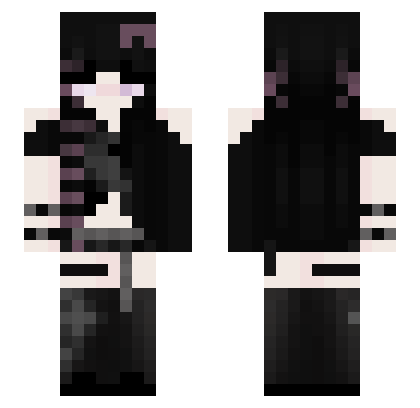 shadoruwa Minecraft skin, front and back view
