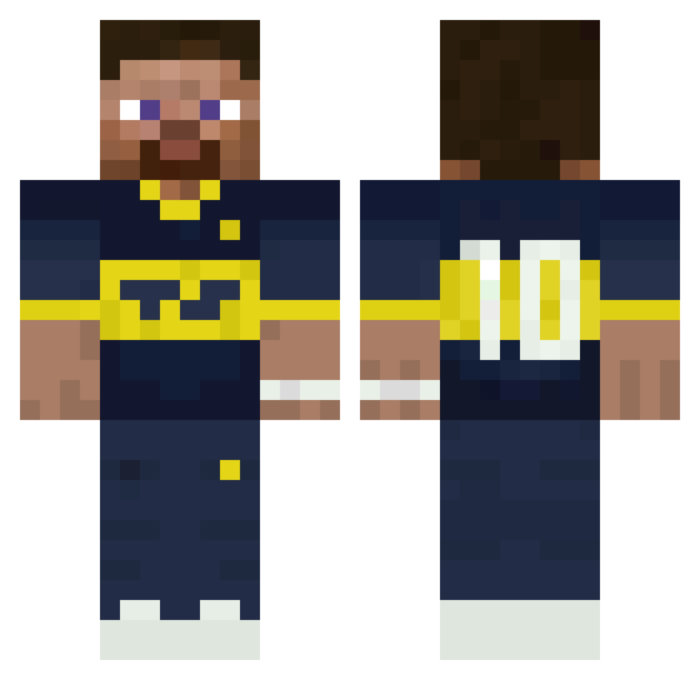 Zetovichh Minecraft skin, front and back view