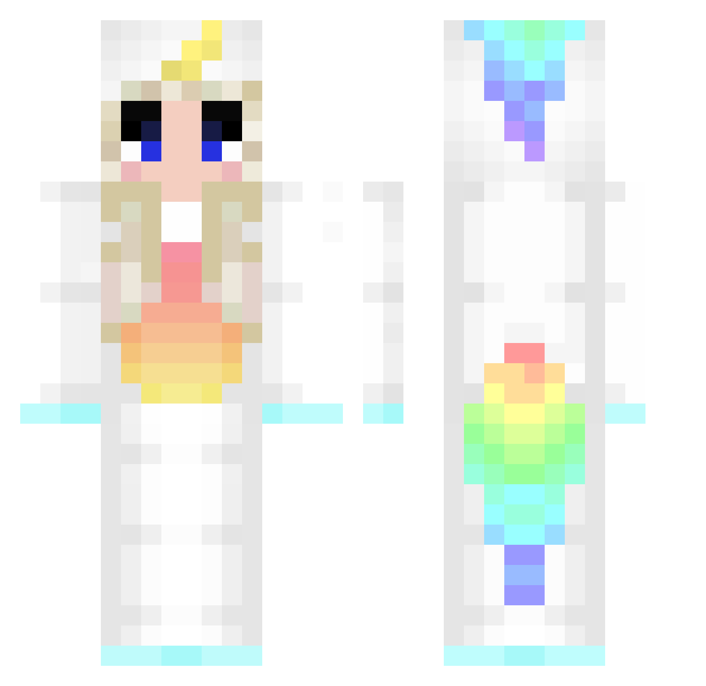 TheSaucyManx Minecraft skin, front and back view