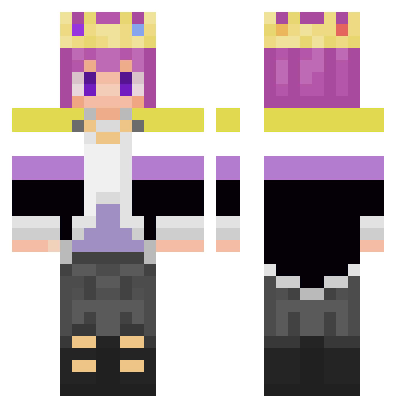 Agothorn Minecraft skin, front and back view