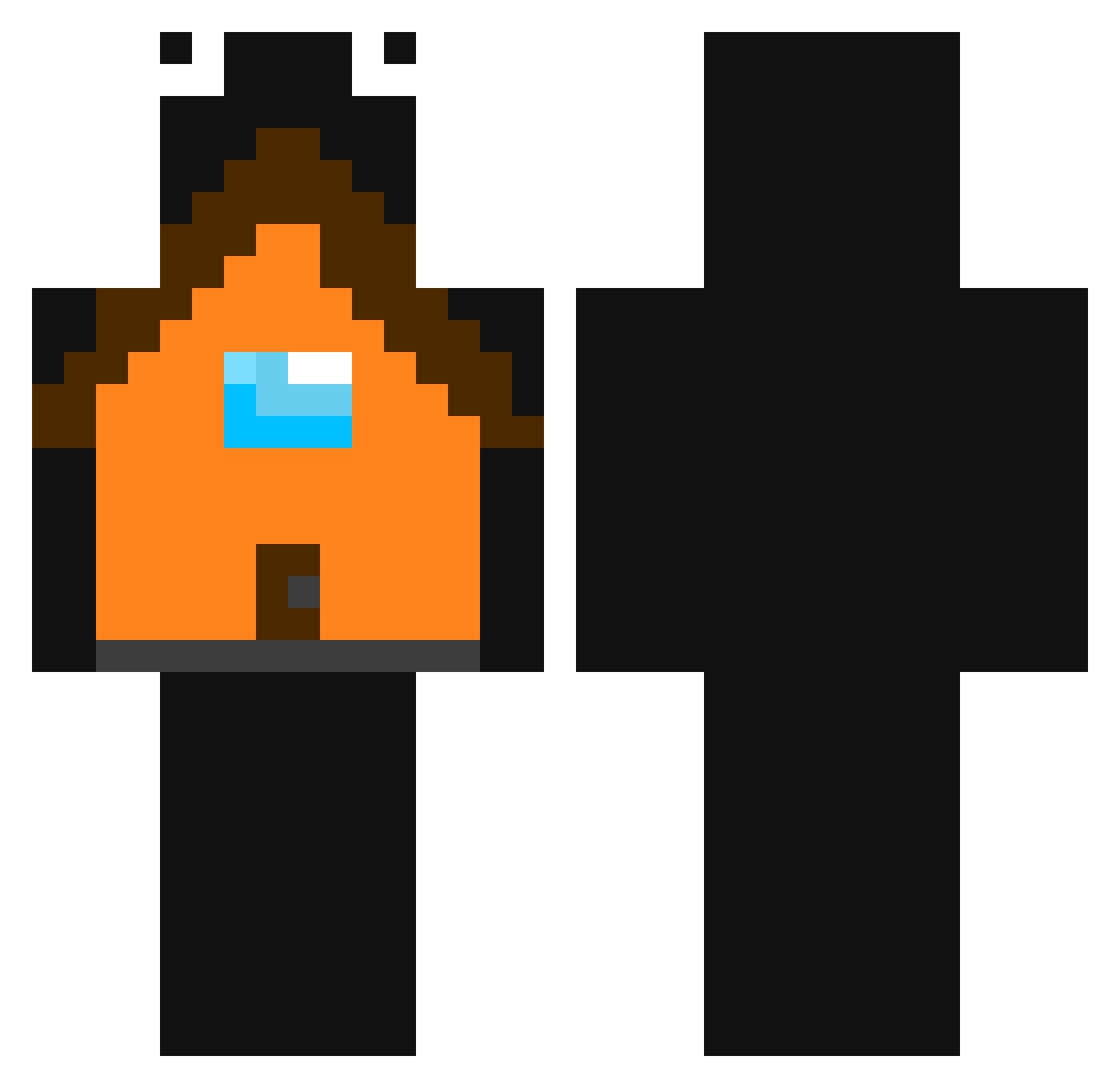 houseisvest Minecraft skin, front and back view