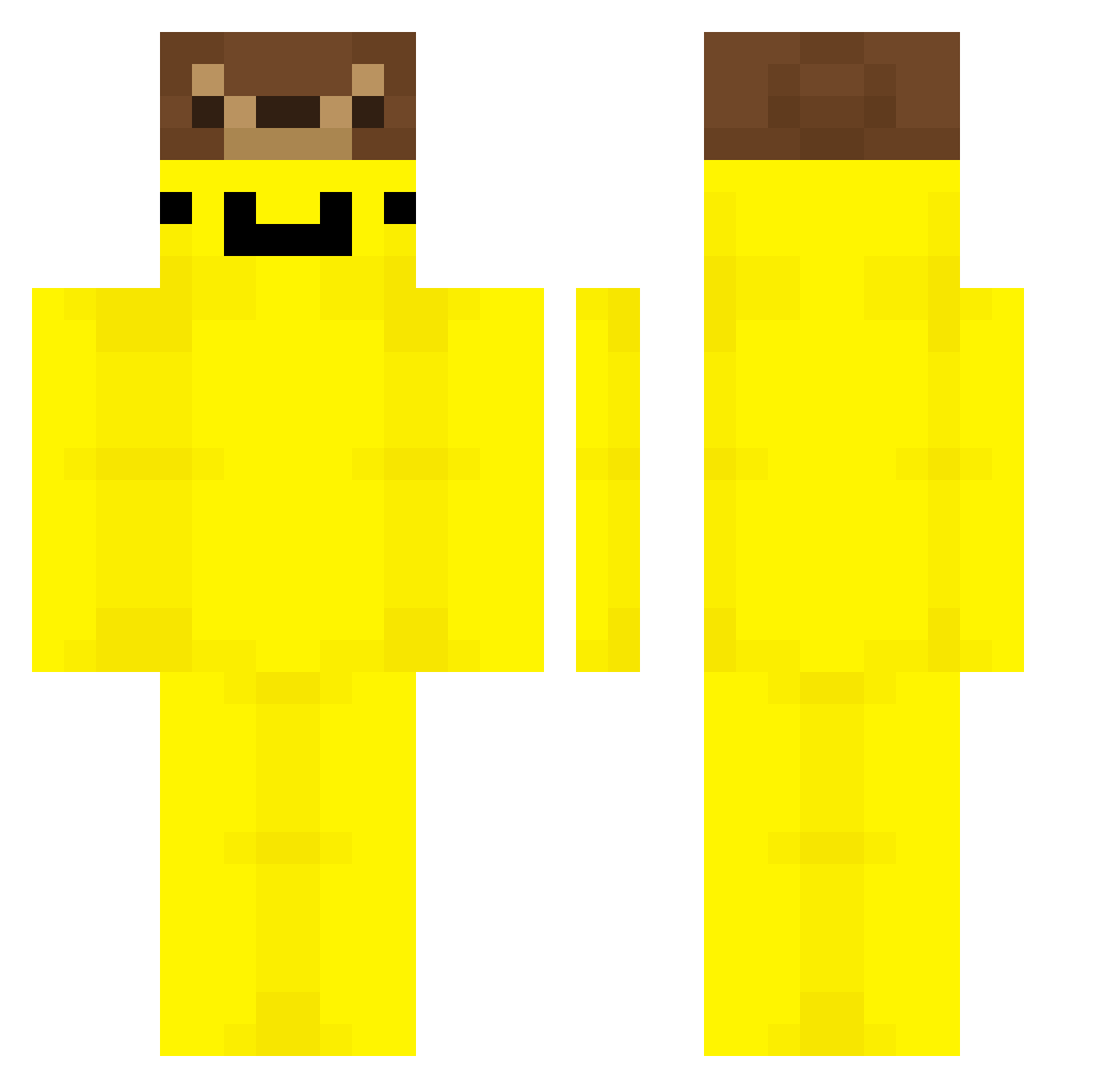 Utnix Minecraft skin, front and back view