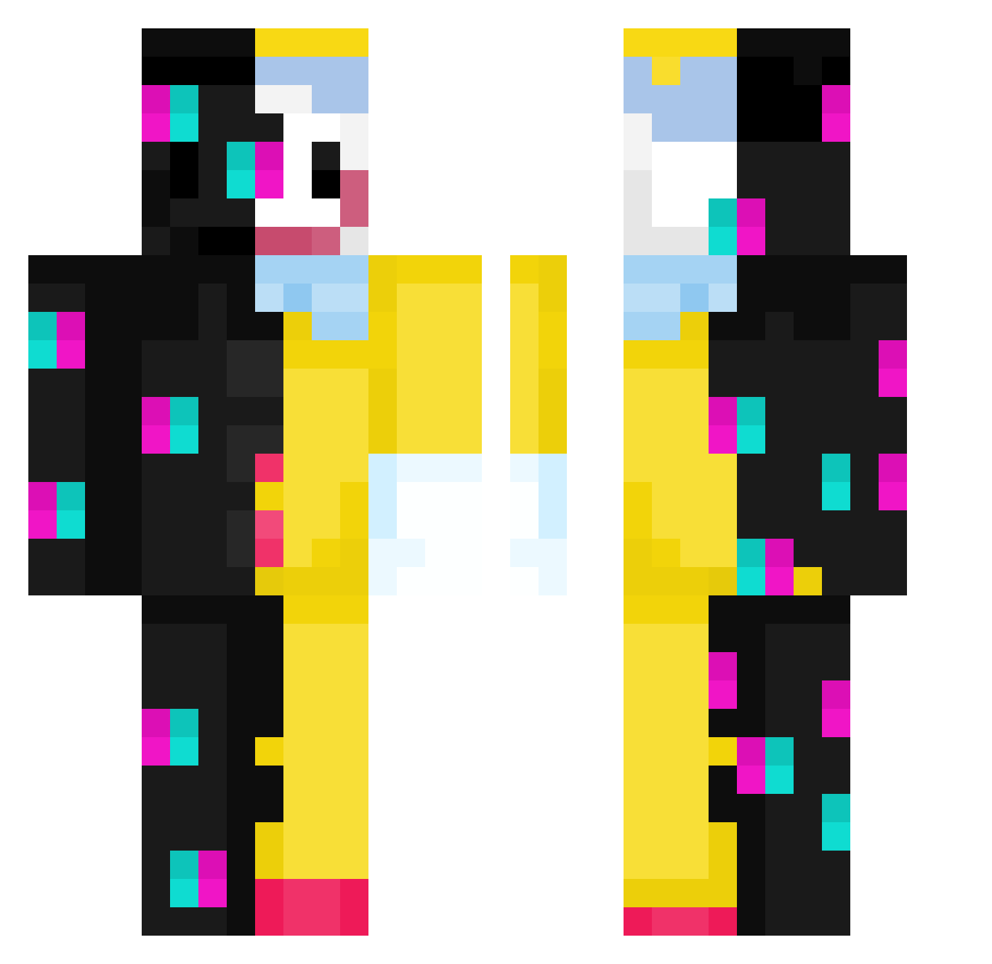 Keyboardqwerty Minecraft skin, front and back view