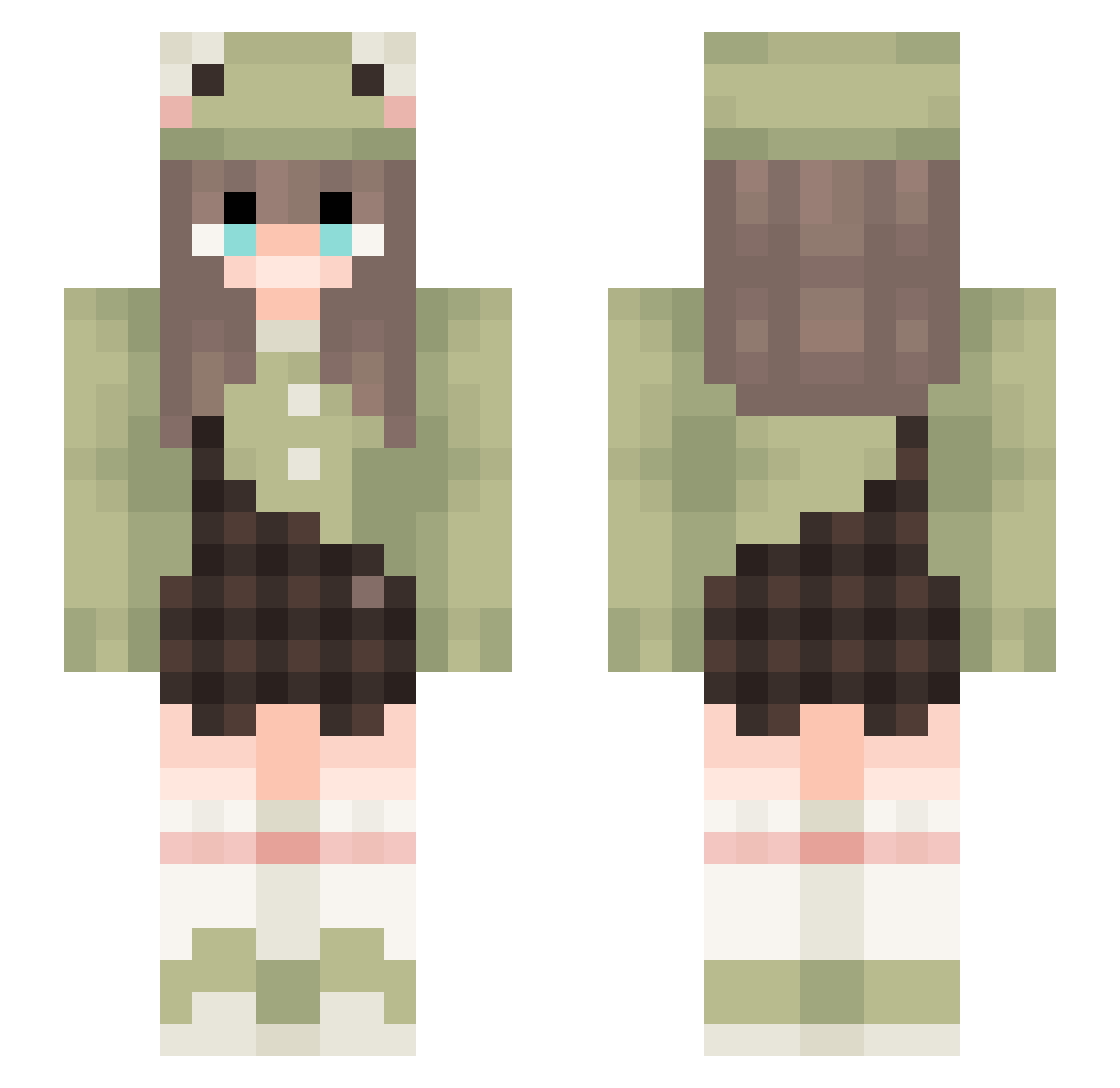 ArinkaMandarinka Minecraft skin, front and back view