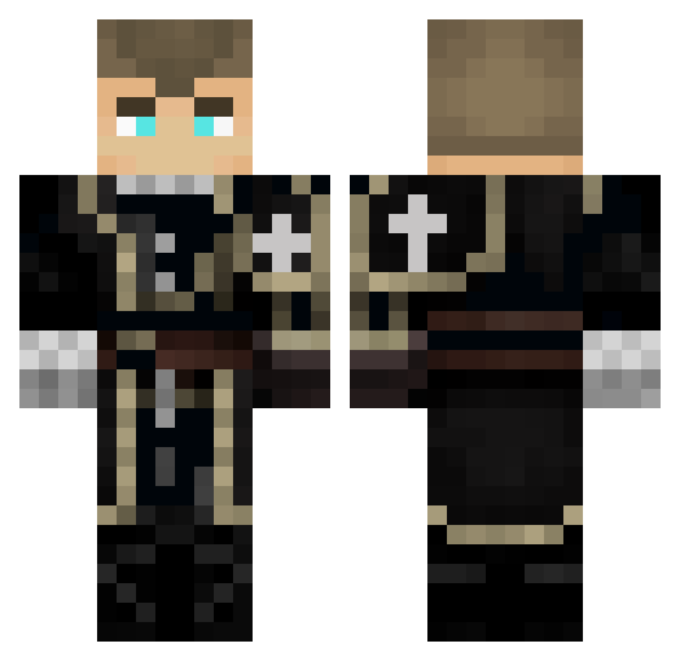 AtlasEnjoyer Minecraft skin, front and back view
