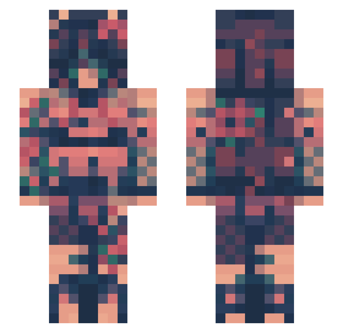 EliXierr Minecraft skin, front and back view