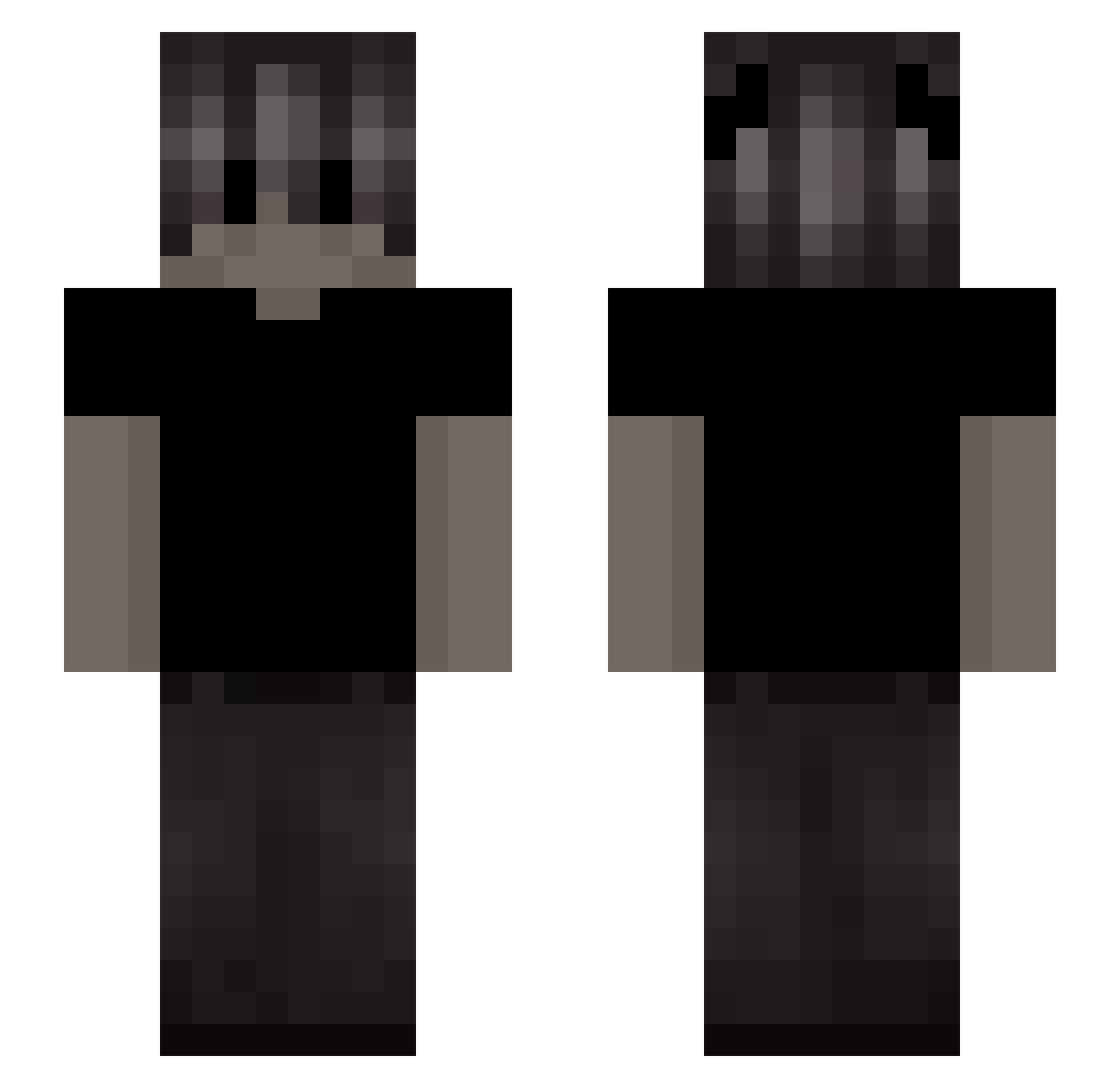 zyzui Minecraft skin, front and back view