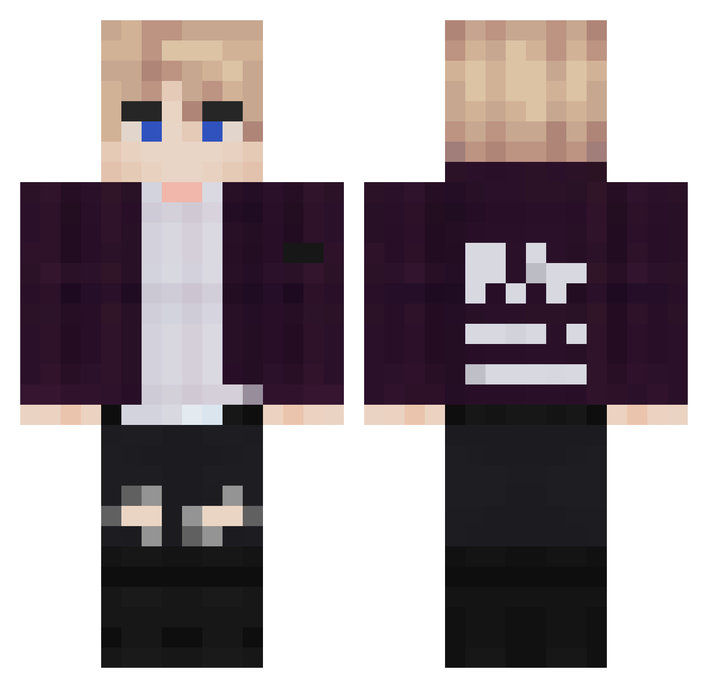 SoullessWarrior_ Minecraft skin, front and back view