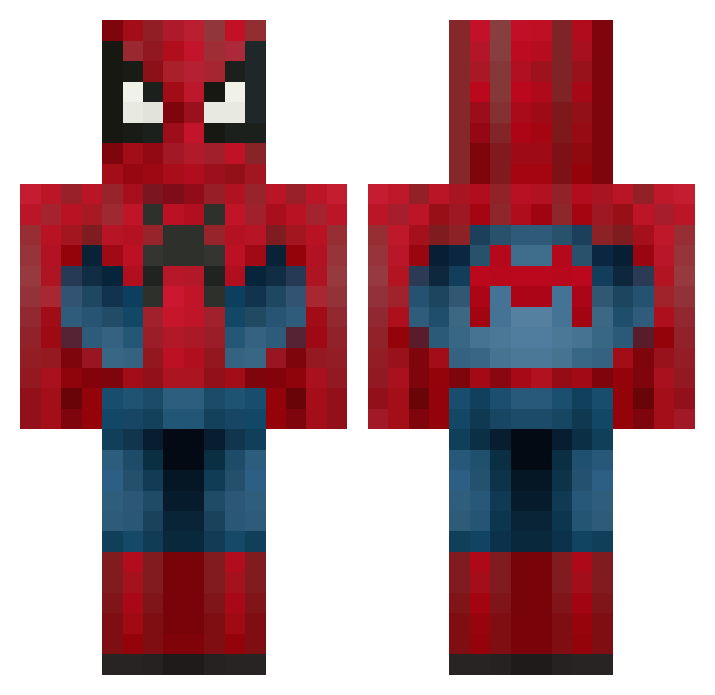 SoupyToast Minecraft skin, front and back view
