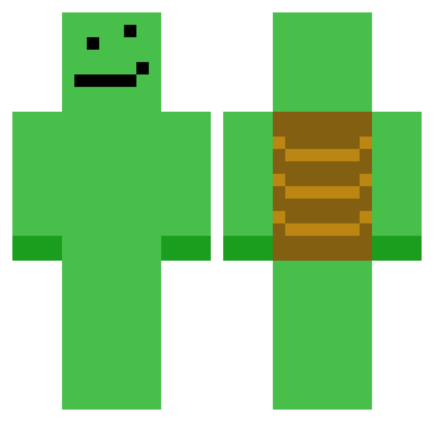 rFam0 Minecraft skin, front and back view