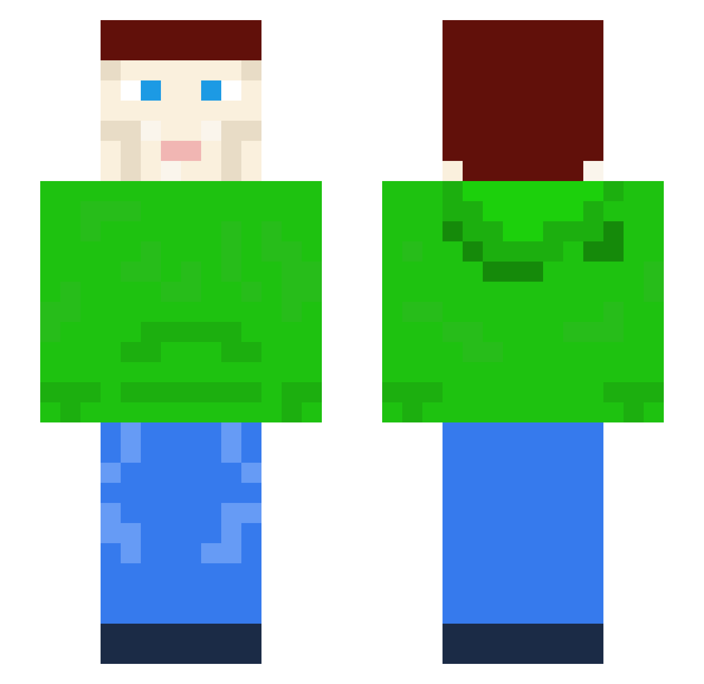 8rch Minecraft skin, front and back view