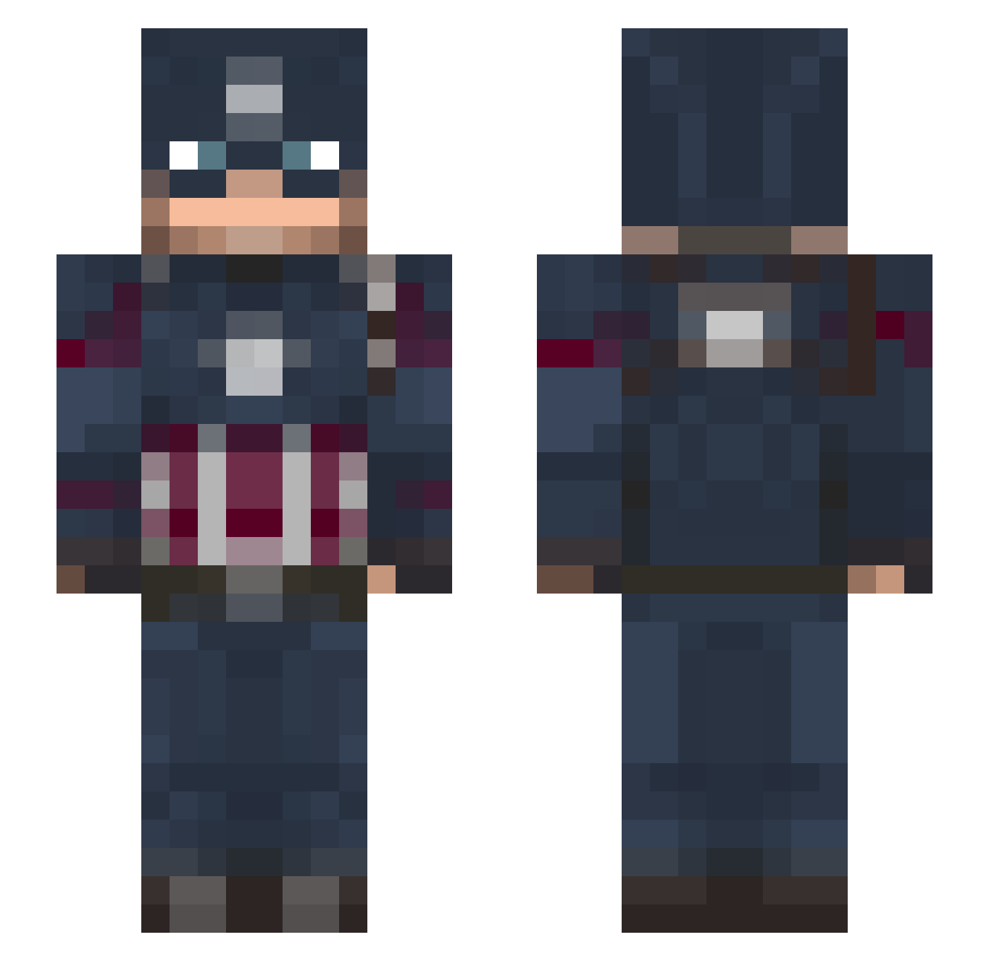 ixTec Minecraft skin, front and back view