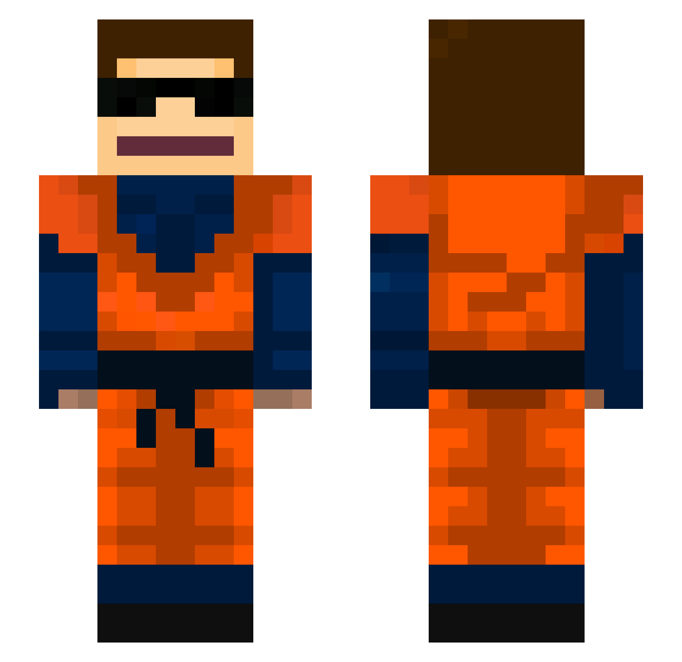 SPIRALDINHO Minecraft skin, front and back view