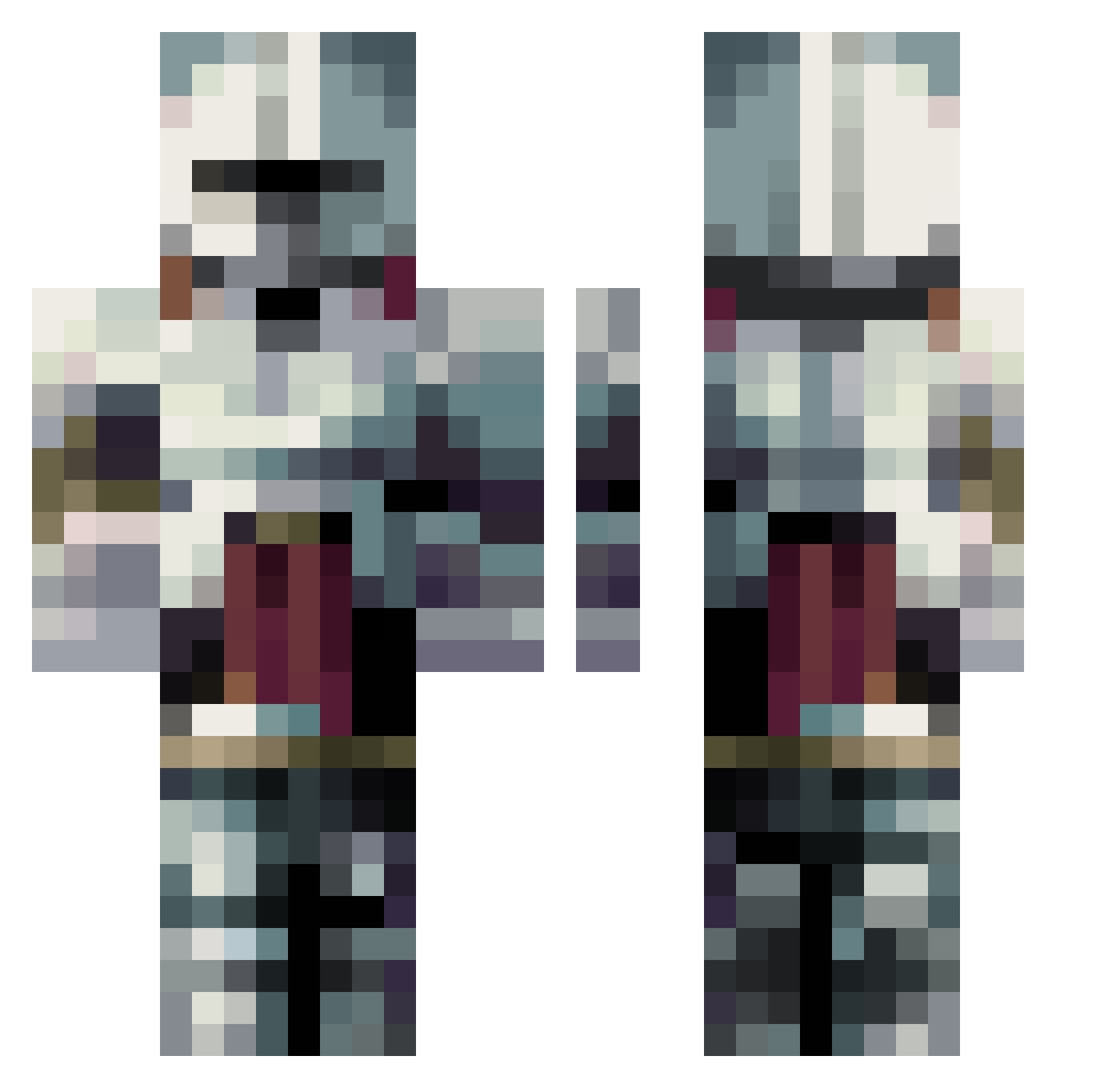 vepper Minecraft skin, front and back view