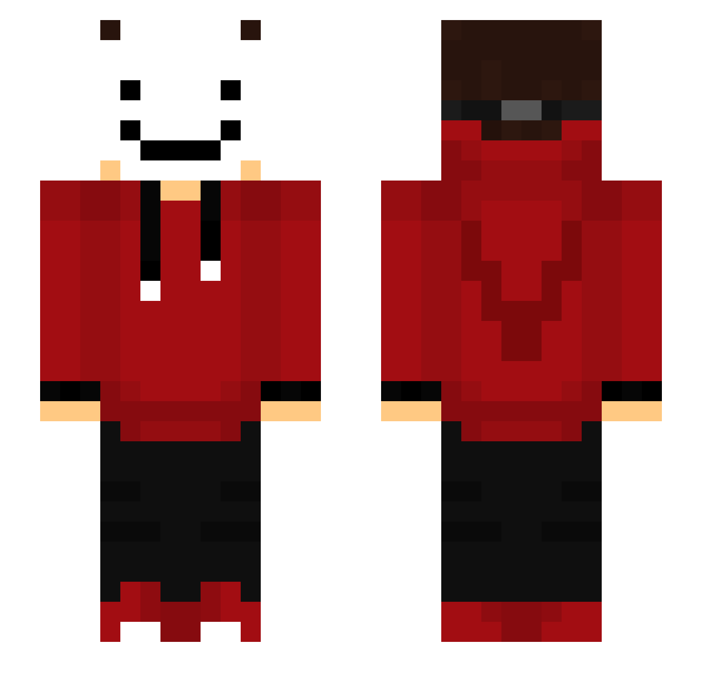 vahf Minecraft skin, front and back view