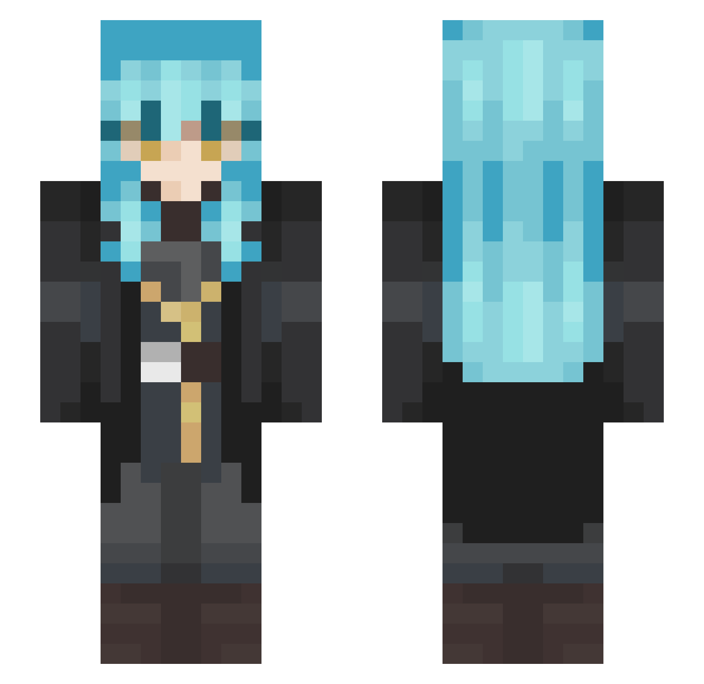 whispergate Minecraft skin, front and back view