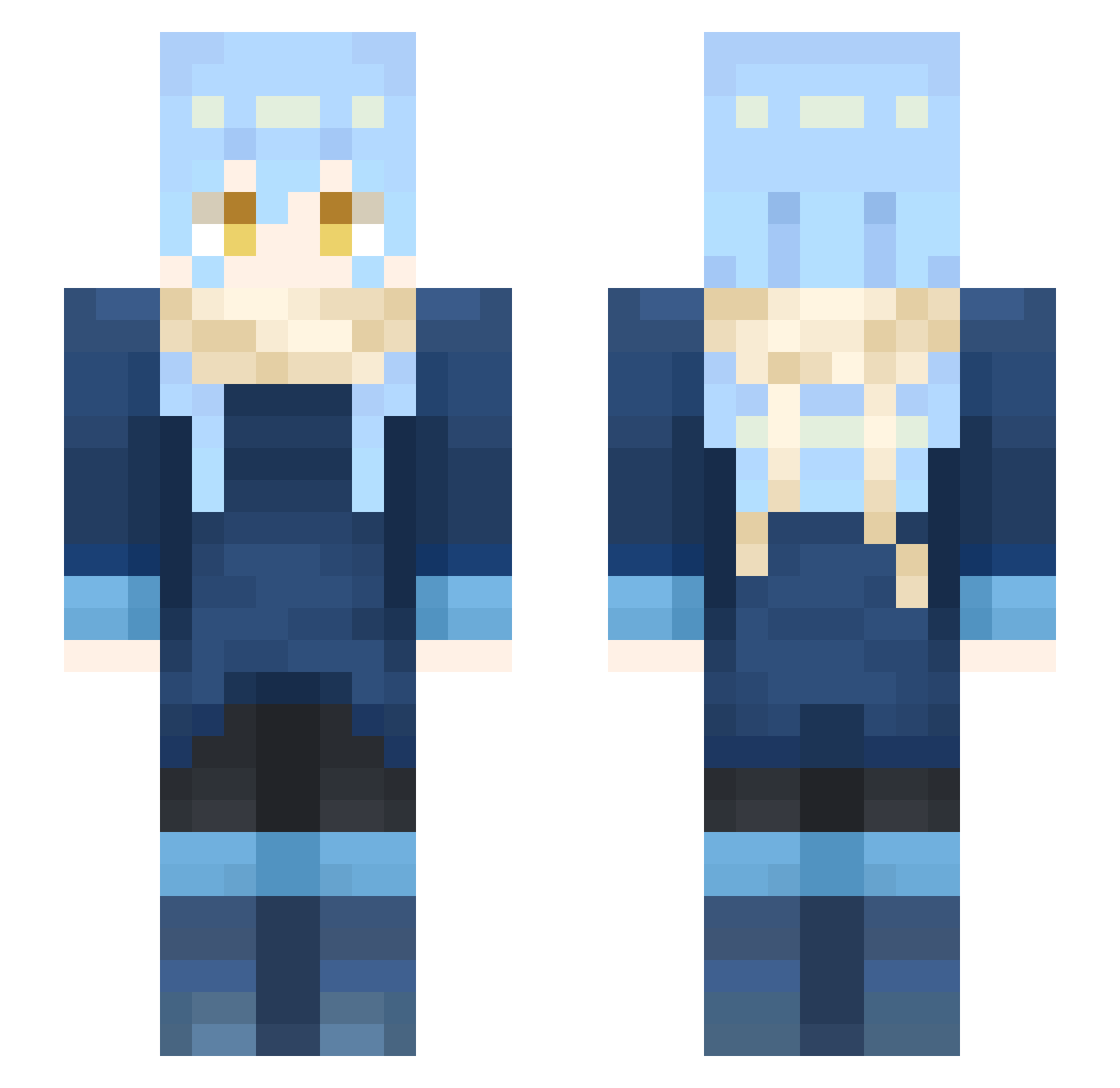 Murakami_Yu Minecraft skin, front and back view