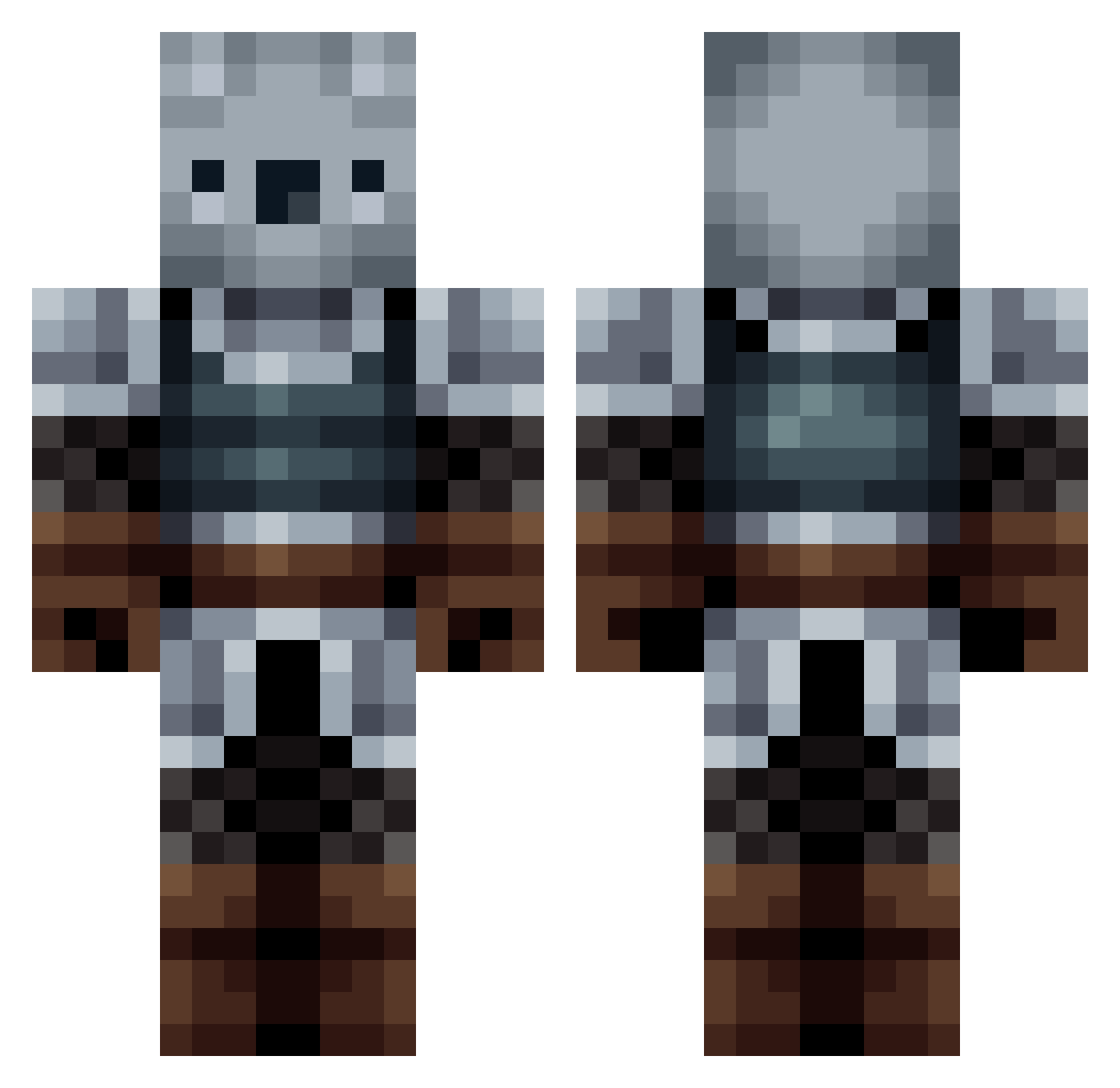 Galvit Minecraft skin, front and back view