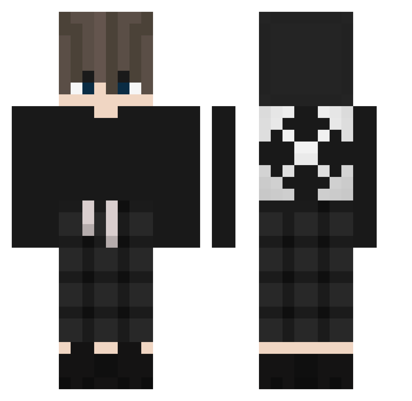 uzhy Minecraft skin, front and back view