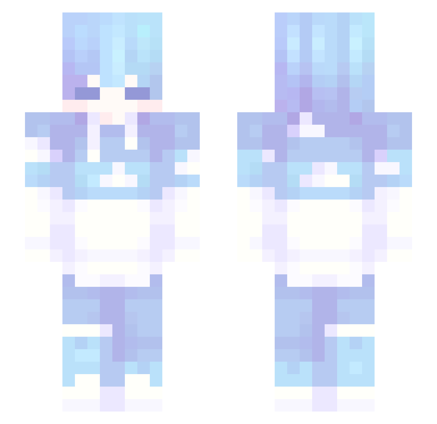 Hashino_Scylla Minecraft skin, front and back view