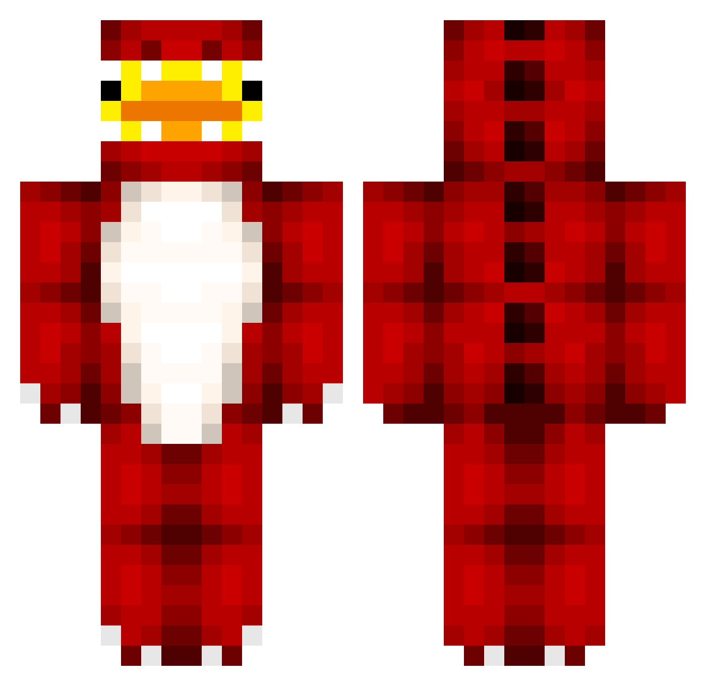 Darknada Minecraft skin, front and back view