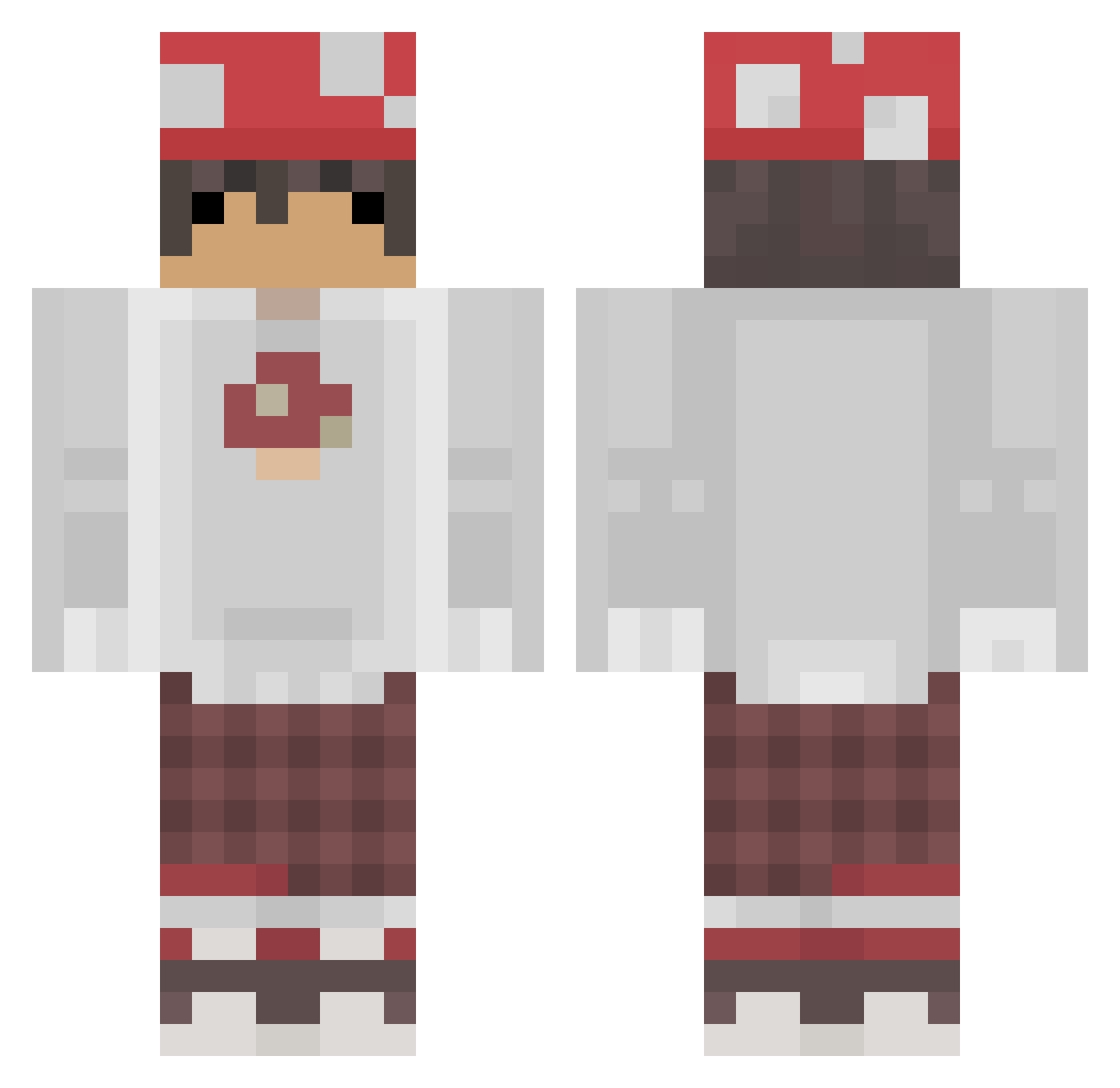 OptiZee Minecraft skin, front and back view