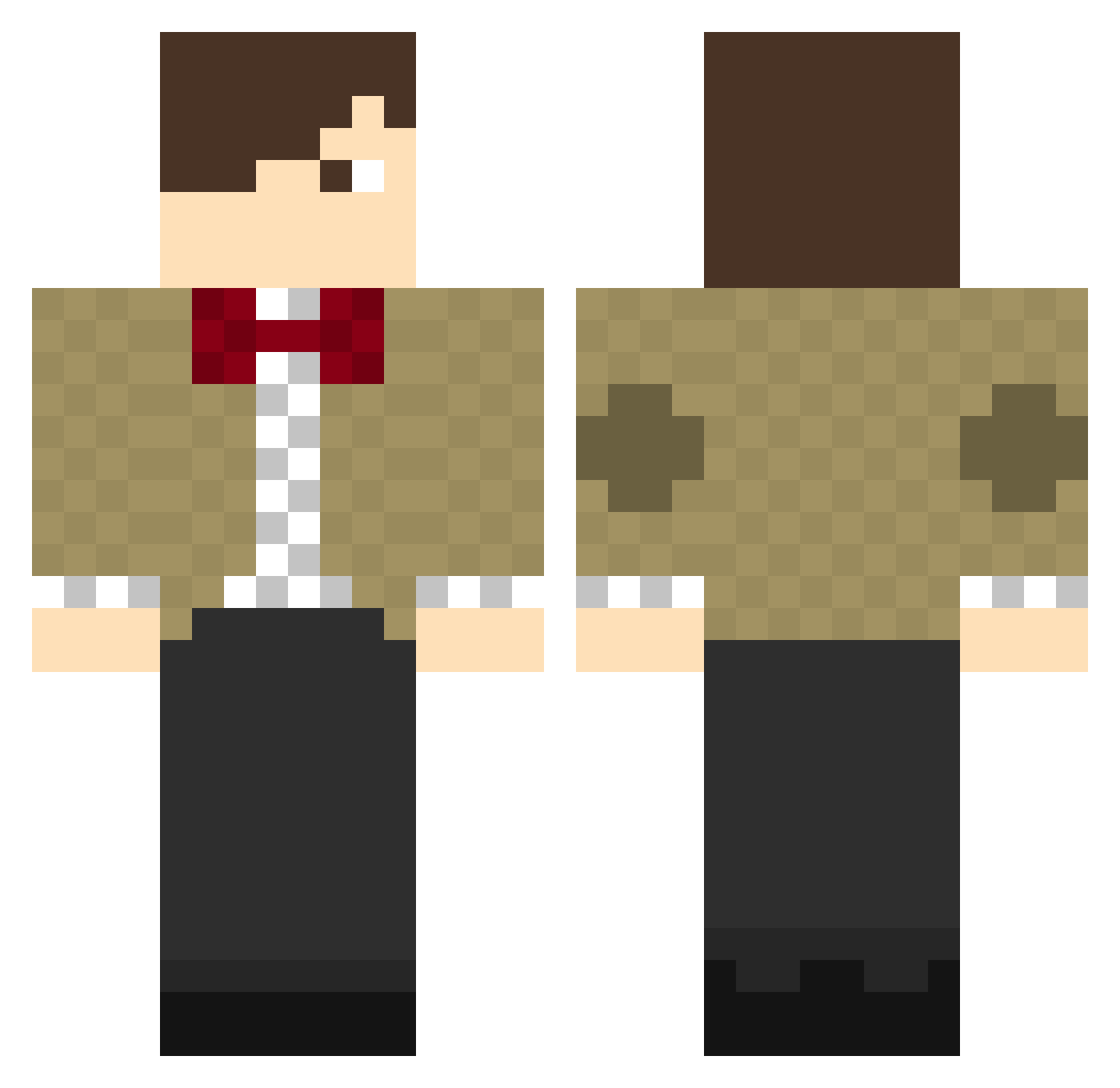 Whacking Minecraft skin, front and back view