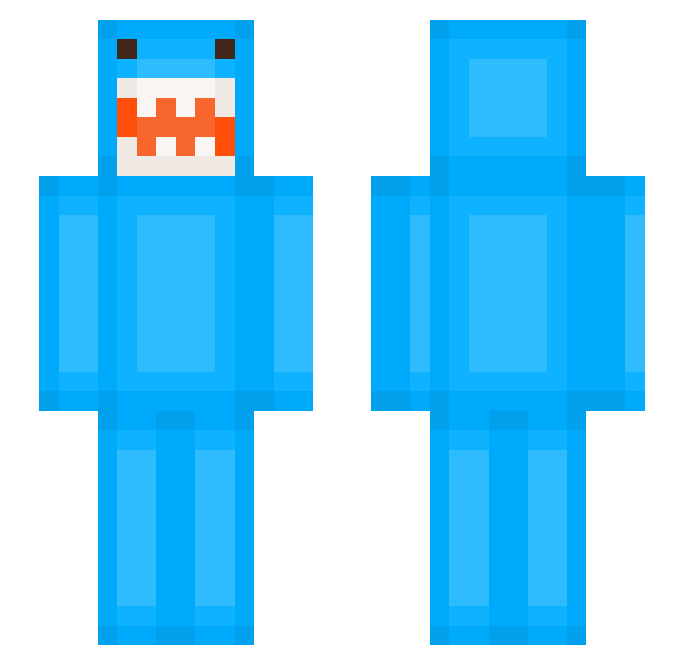 39KKURA Minecraft skin, front and back view