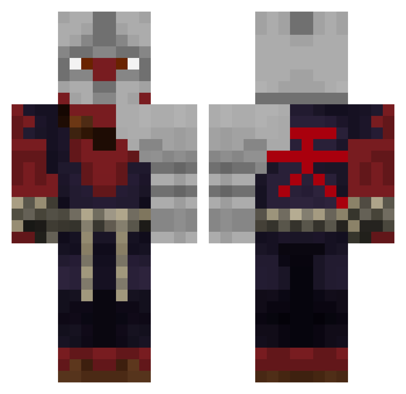 Carbonite0 Minecraft skin, front and back view
