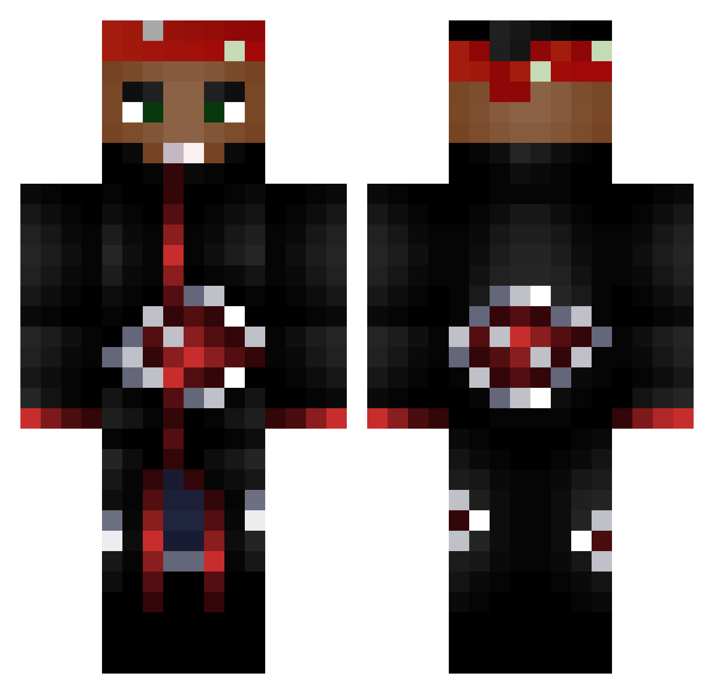 TheRightFox Minecraft skin, front and back view